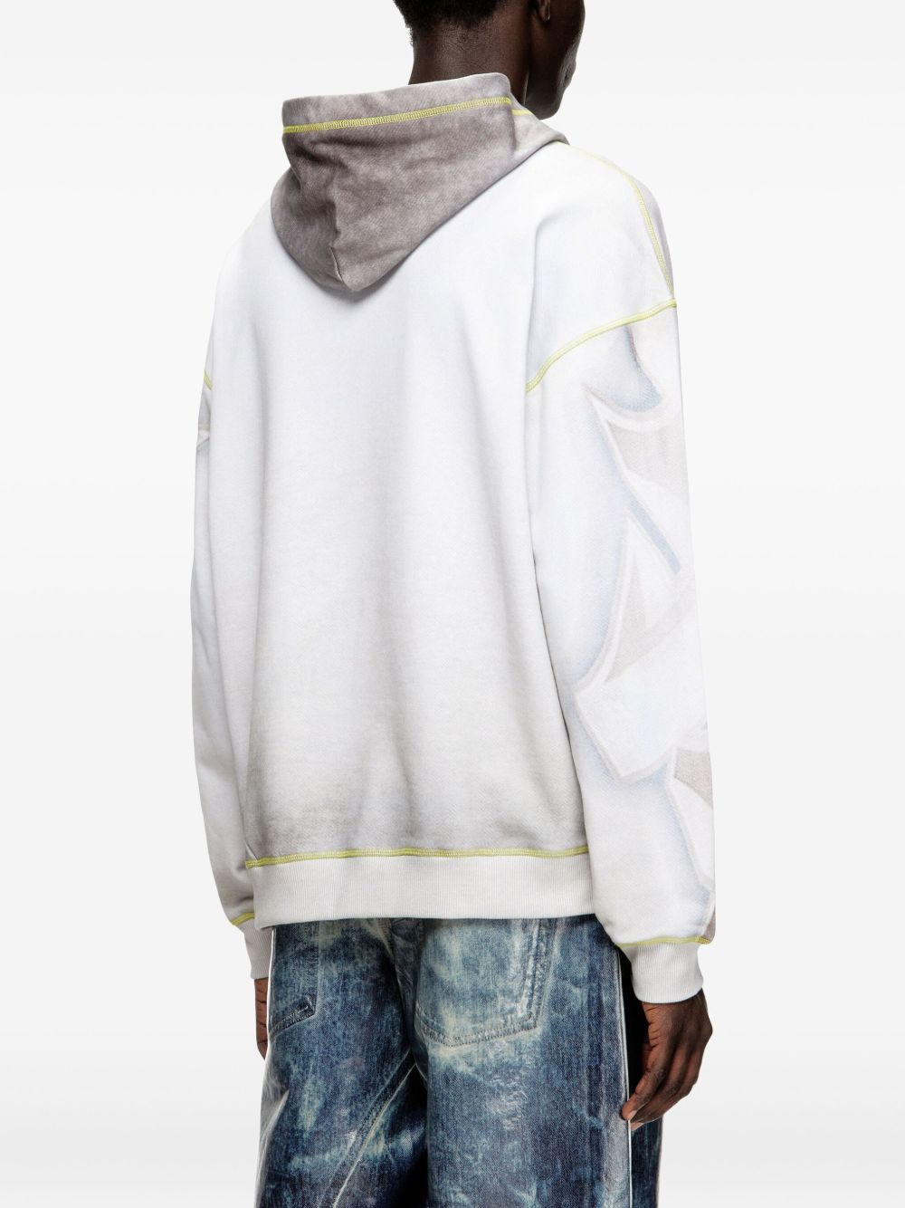 graffiti-print cotton hoodie - 4