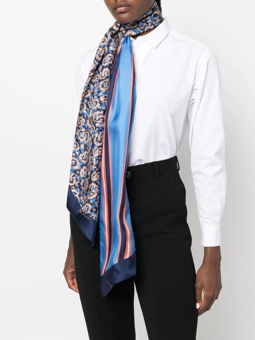 graphic-print silk scarf - 2