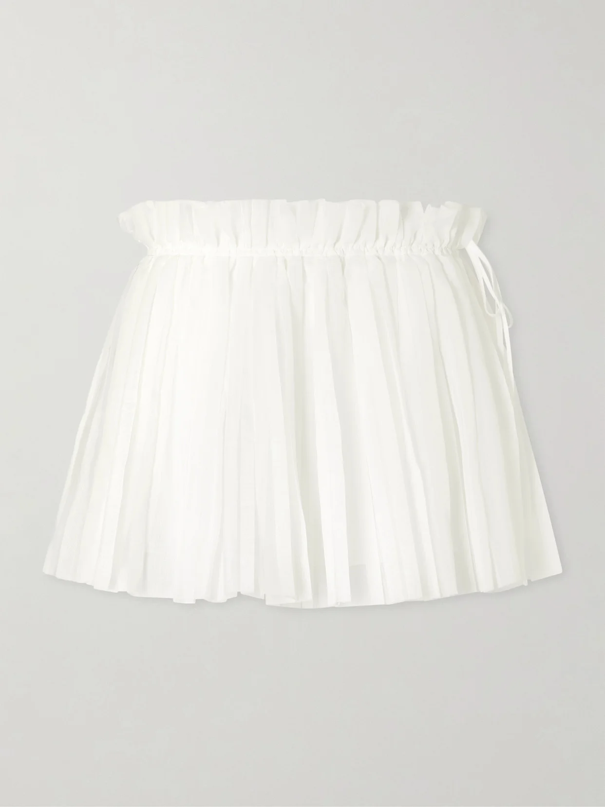 Claudia Pleated Silk-organza Mini Skirt - 1