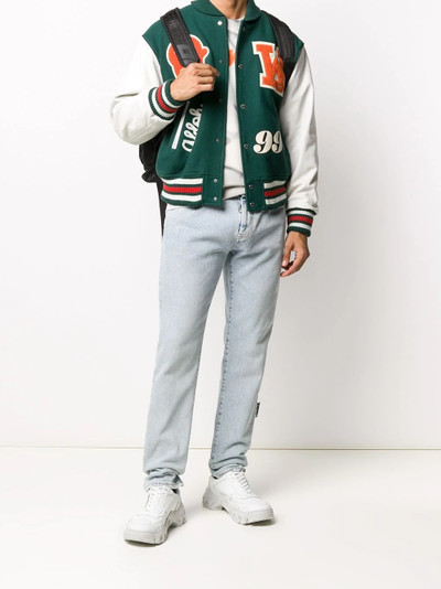 Off-White logo patches varsity jacket outlook