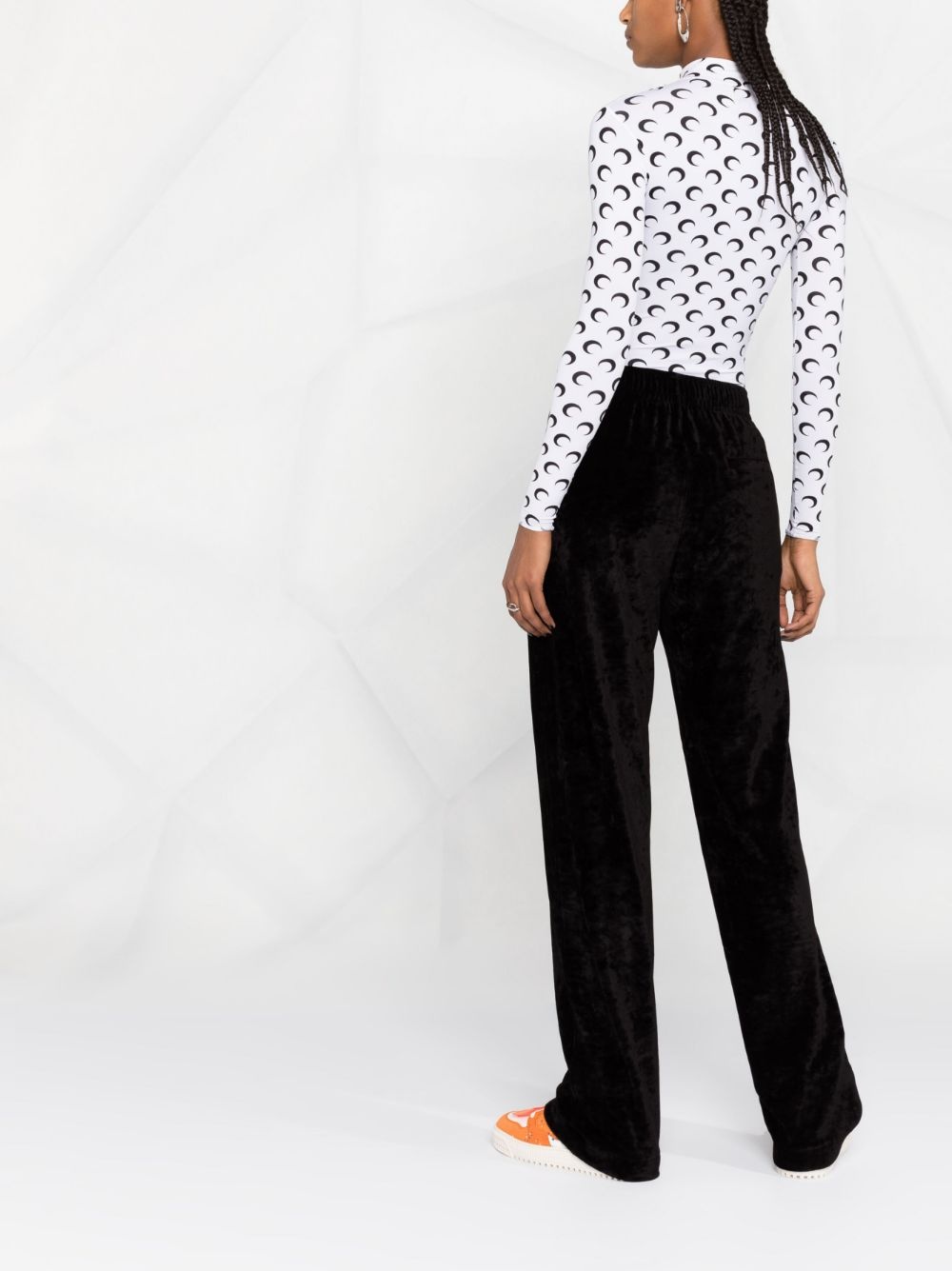 velvet straight-leg trousers - 6