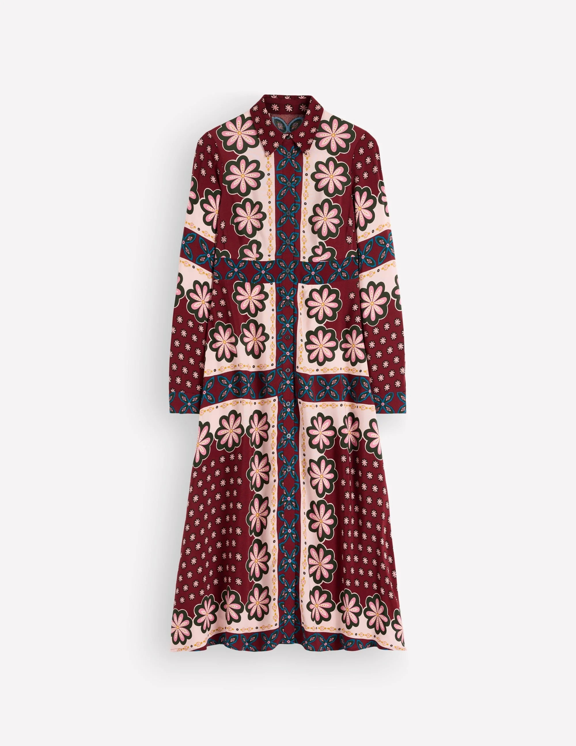 Joanna Midi Shirt Dress-Multi Geo Flora Placement - 1