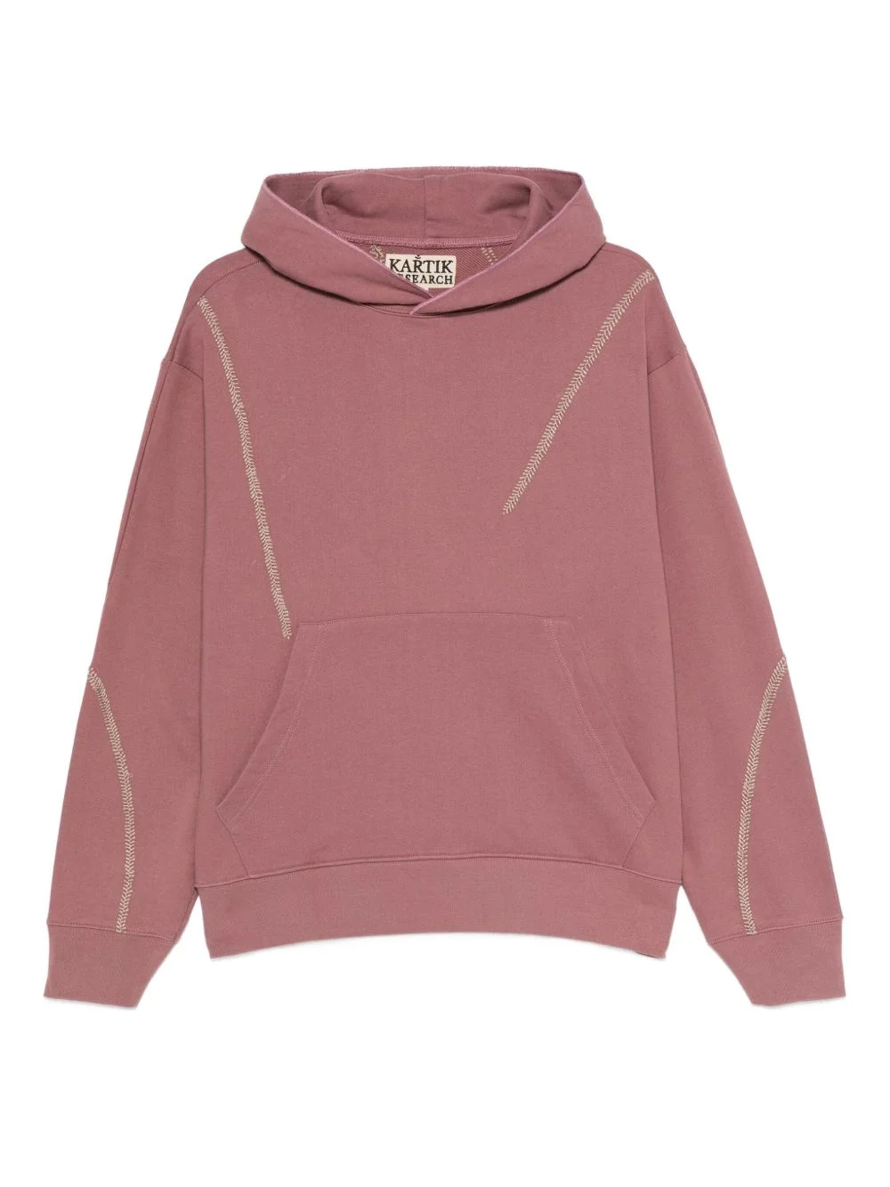embroidered-panel hoodie - 1