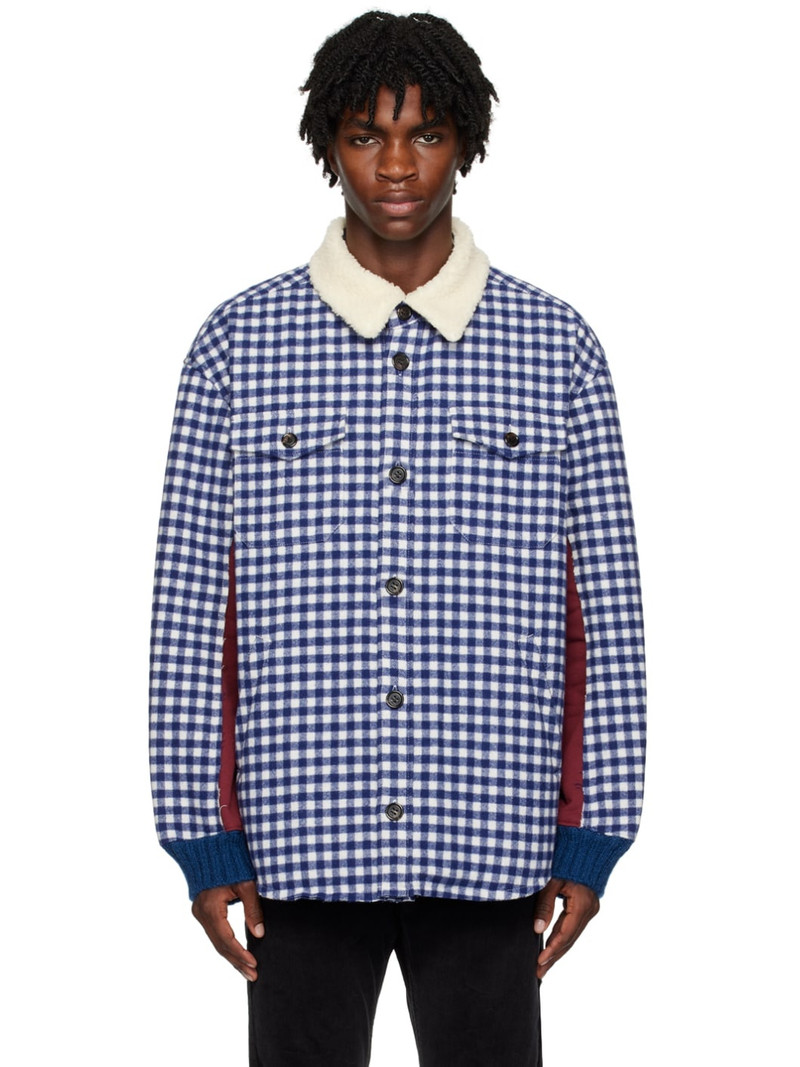 gingham-check 플란넬 셔츠 재킷 - 1