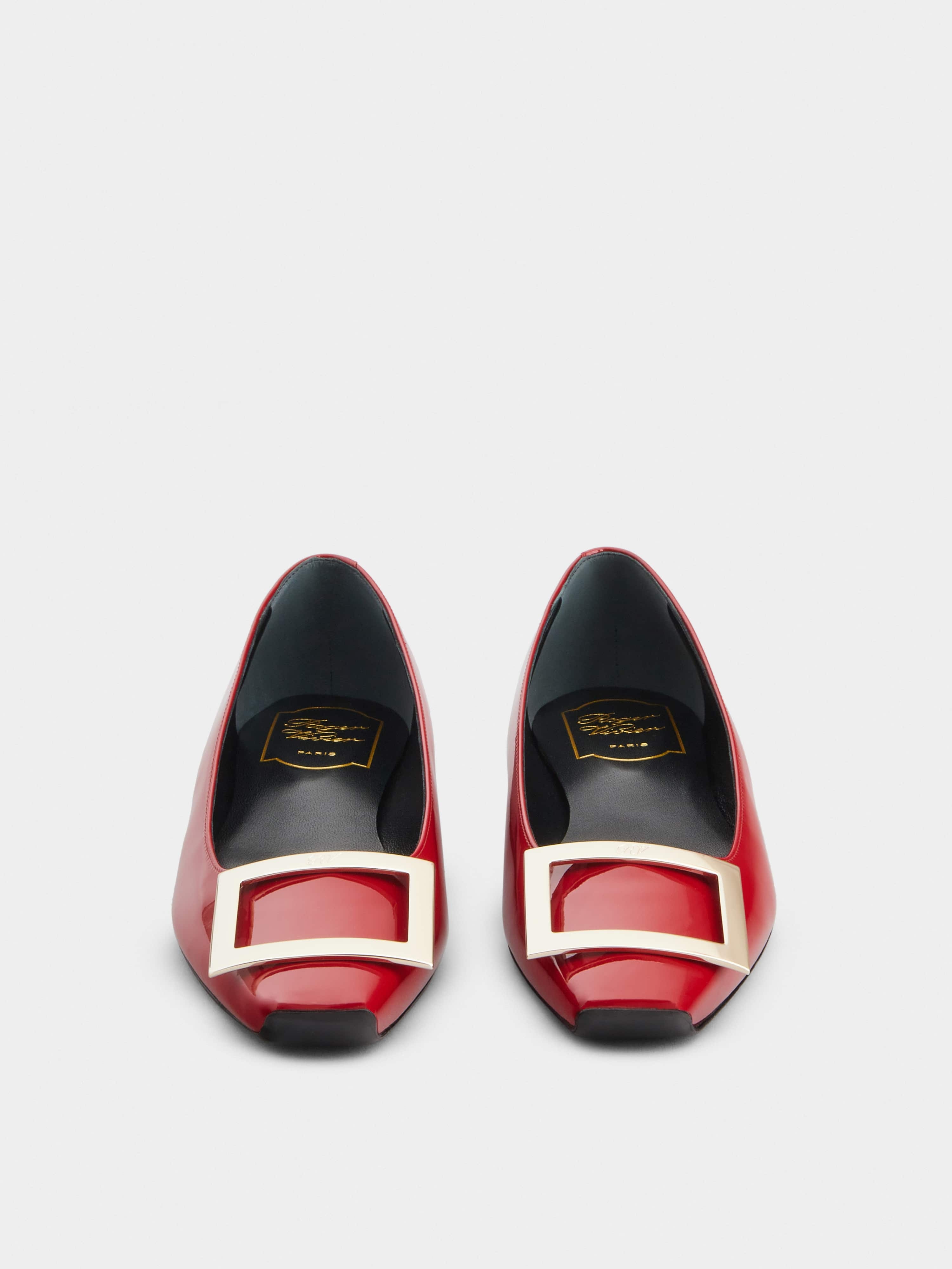 Trompette Metal Buckle Ballerinas in Patent Leather - 7