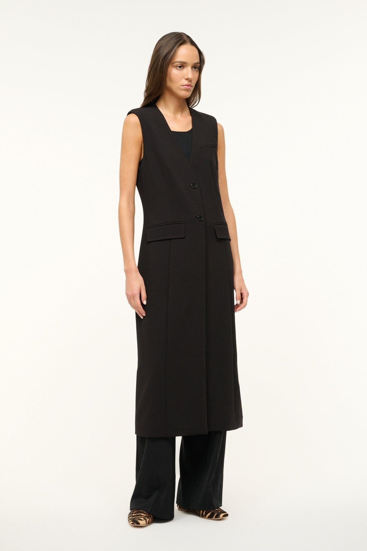 STAUD VARICK VEST BLACK - 4