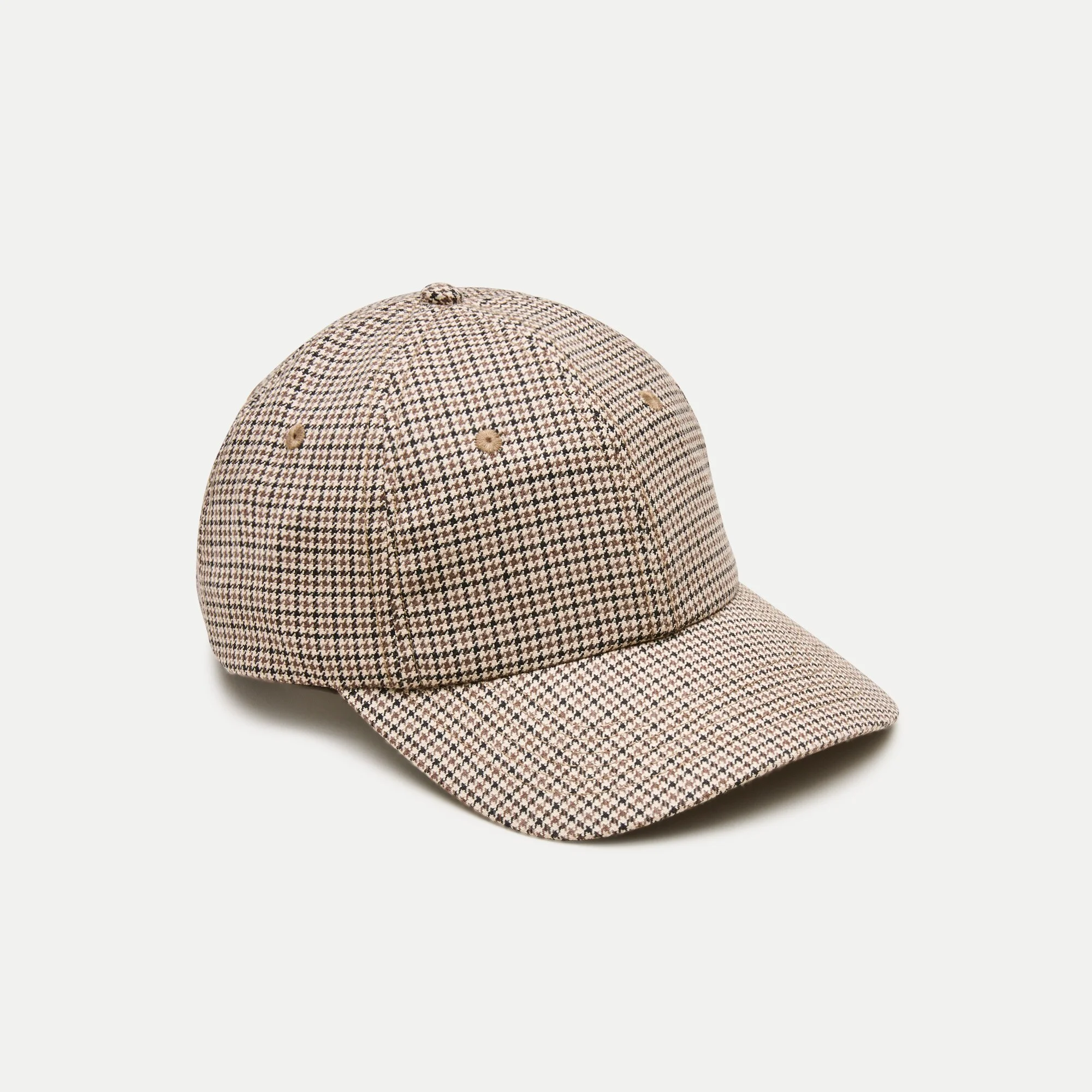Houndstooth baseball cap in cotton-wool blend twill - 1