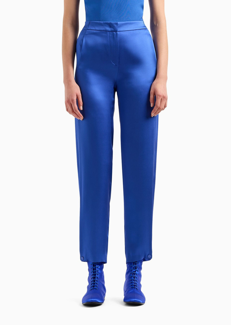Straight-cut trousers in double silk satin 2