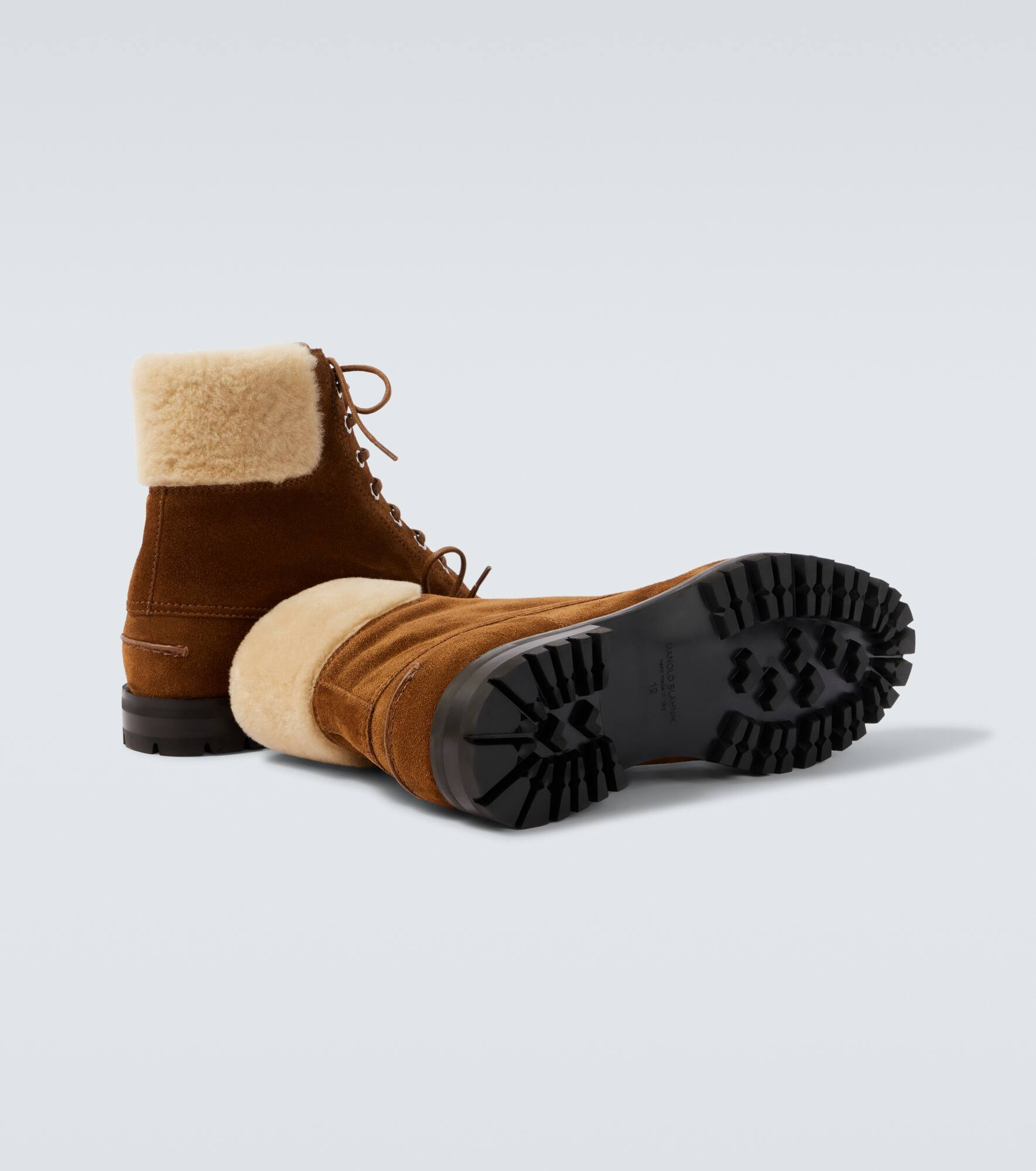 Sycamor shearling-trimmed suede boots - 7