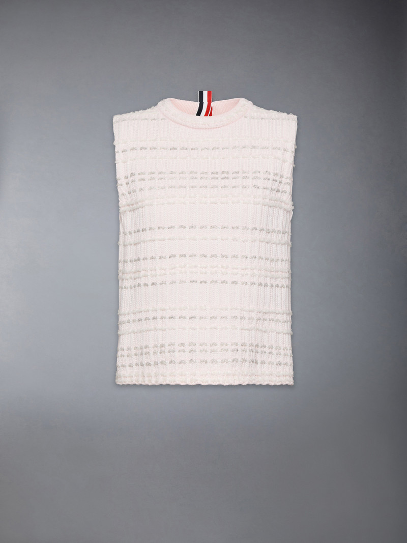 SEERSUCKER KNIT TWEED JACQUARD SHELL TOP 1