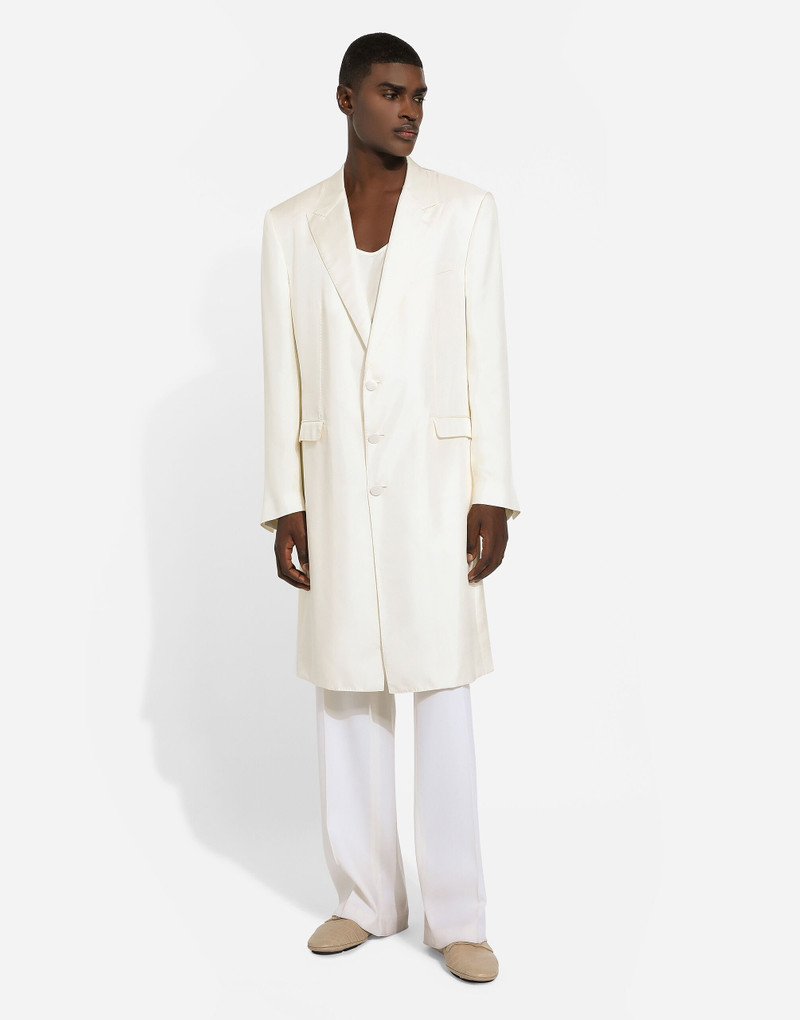 Dolce & Gabbana Single-breasted silk twill coat outlook