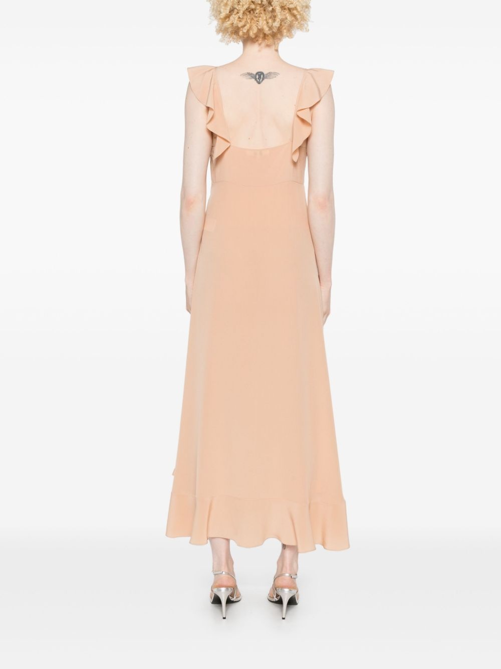 crepe de chine maxi dress - 4