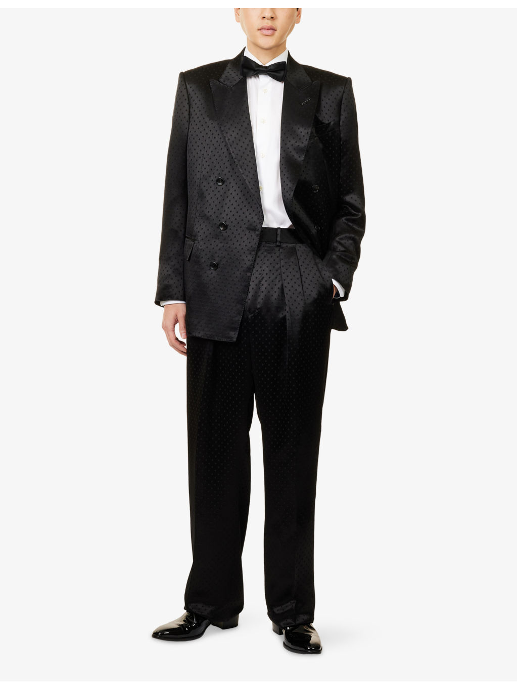 Jacquard Double-Pleated Silk Blend Trousers - 2