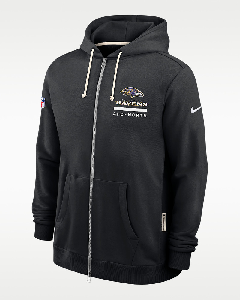 Baltimore Ravens Utility Player Sideline Men's Nike Dri-FIT NFL Full-Zip Hoodie 1