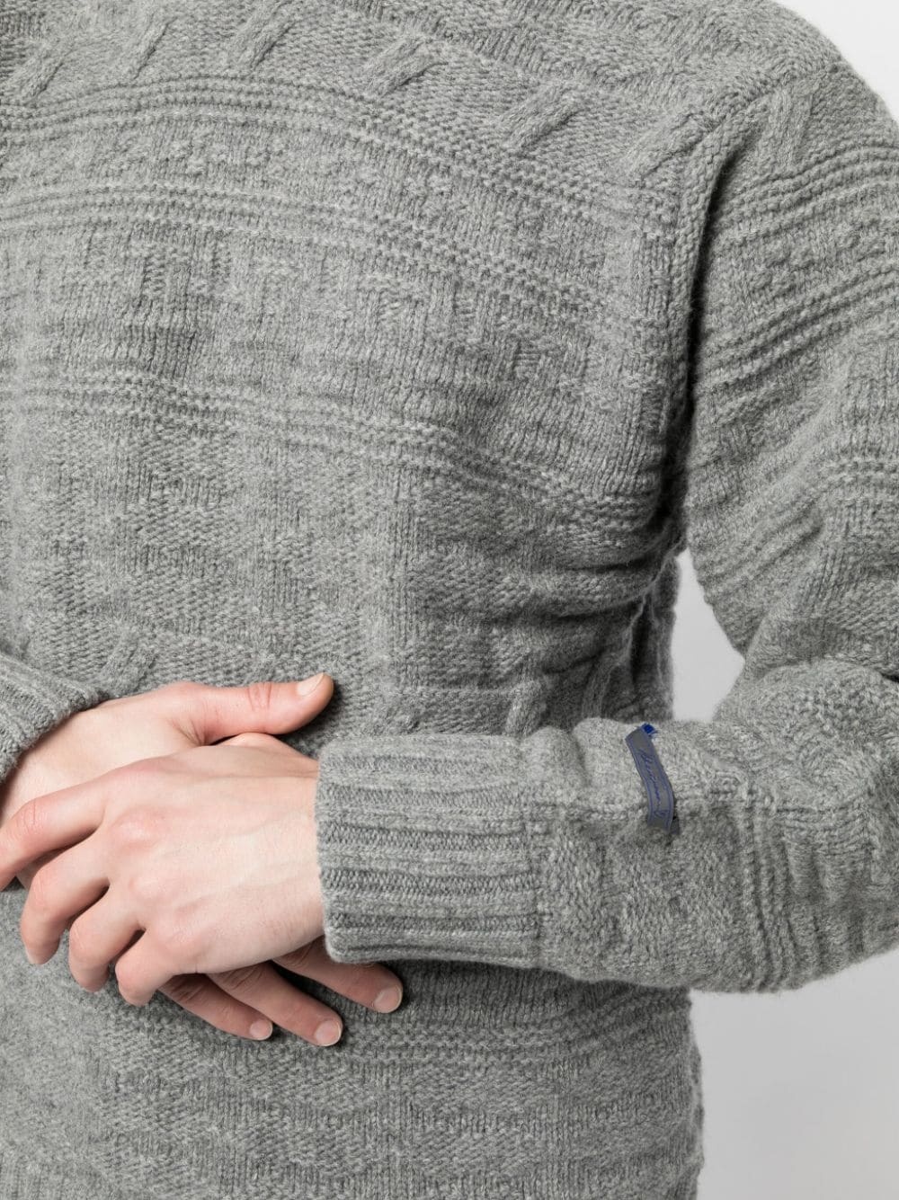 logo-patch chunky-knit jumper - 5