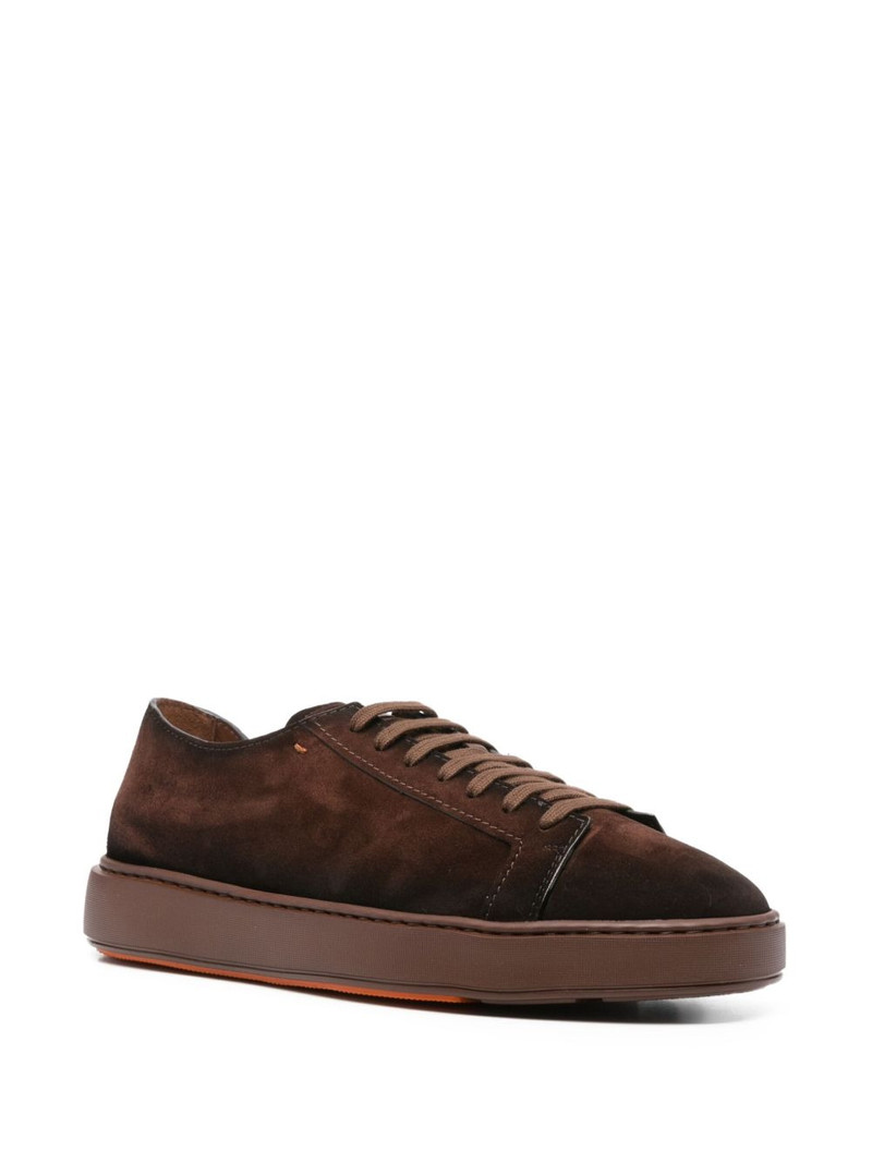 Santoni suede lace-up sneakers outlook