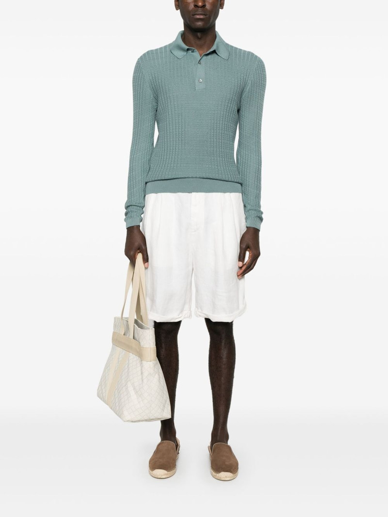 Canali textured knit polo shirt outlook