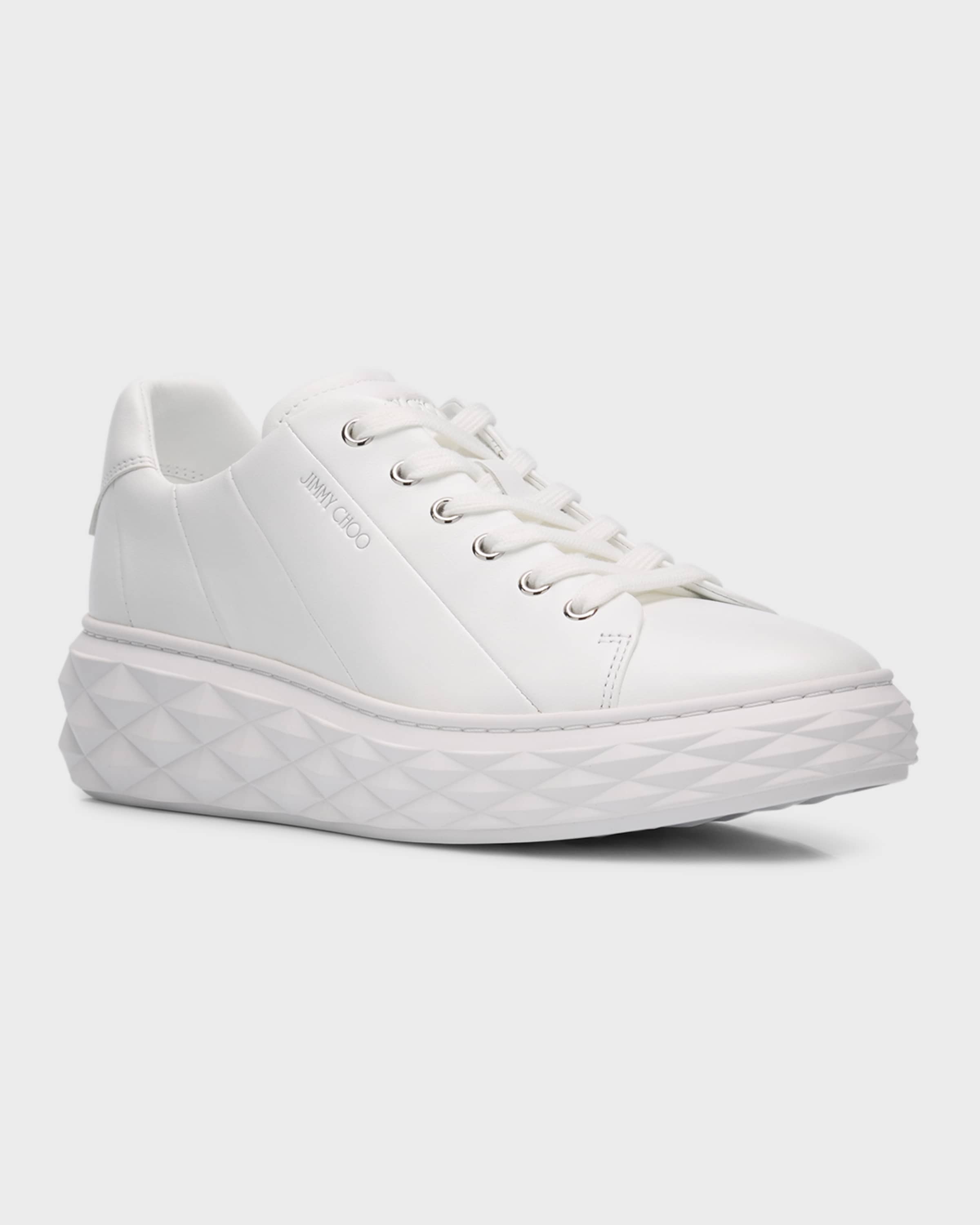 Diamond Leather Low-Top Sneakers - 4