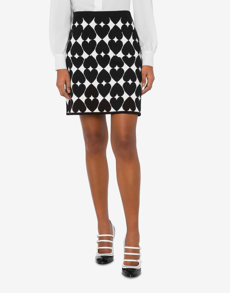 Moschino OPTICAL MINISKIRT WITH HEARTS outlook