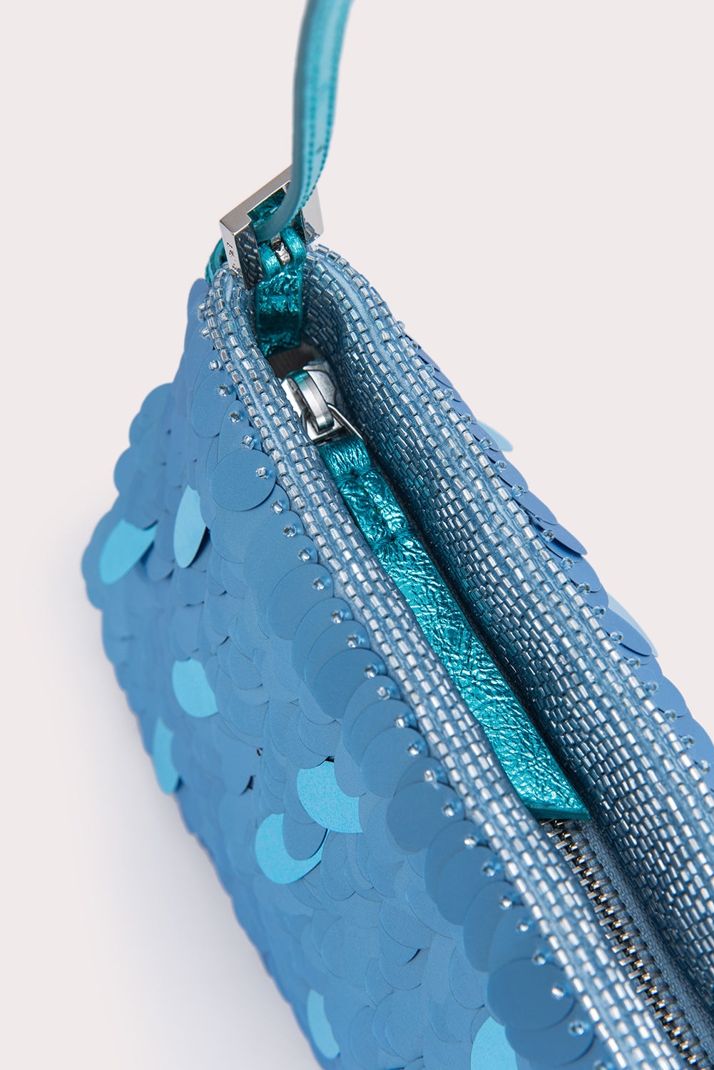 Dulce Aquamarine Sequins and Metallic Leather - 4