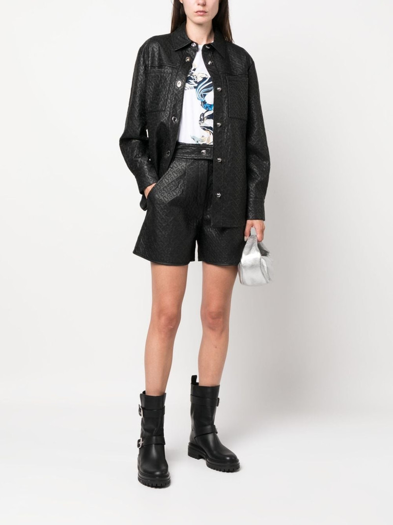 BOSS monogram-embossed long-sleeve shirt outlook