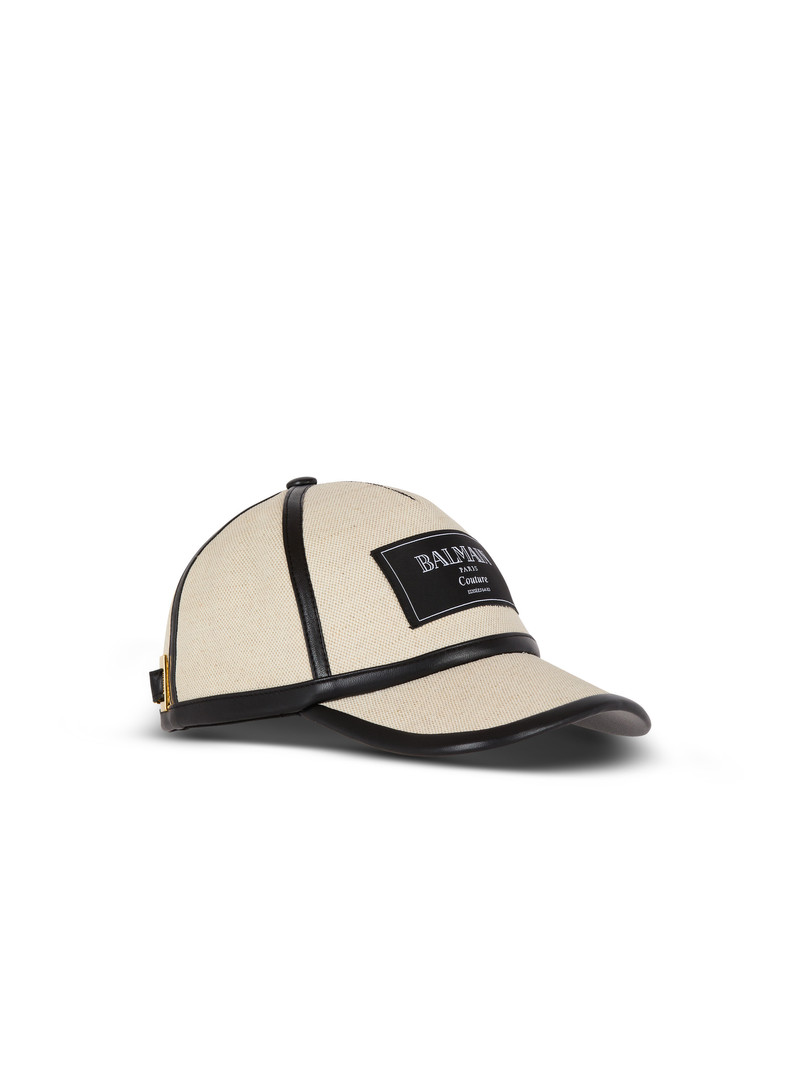 Canvas cap with Balmain Couture label 3