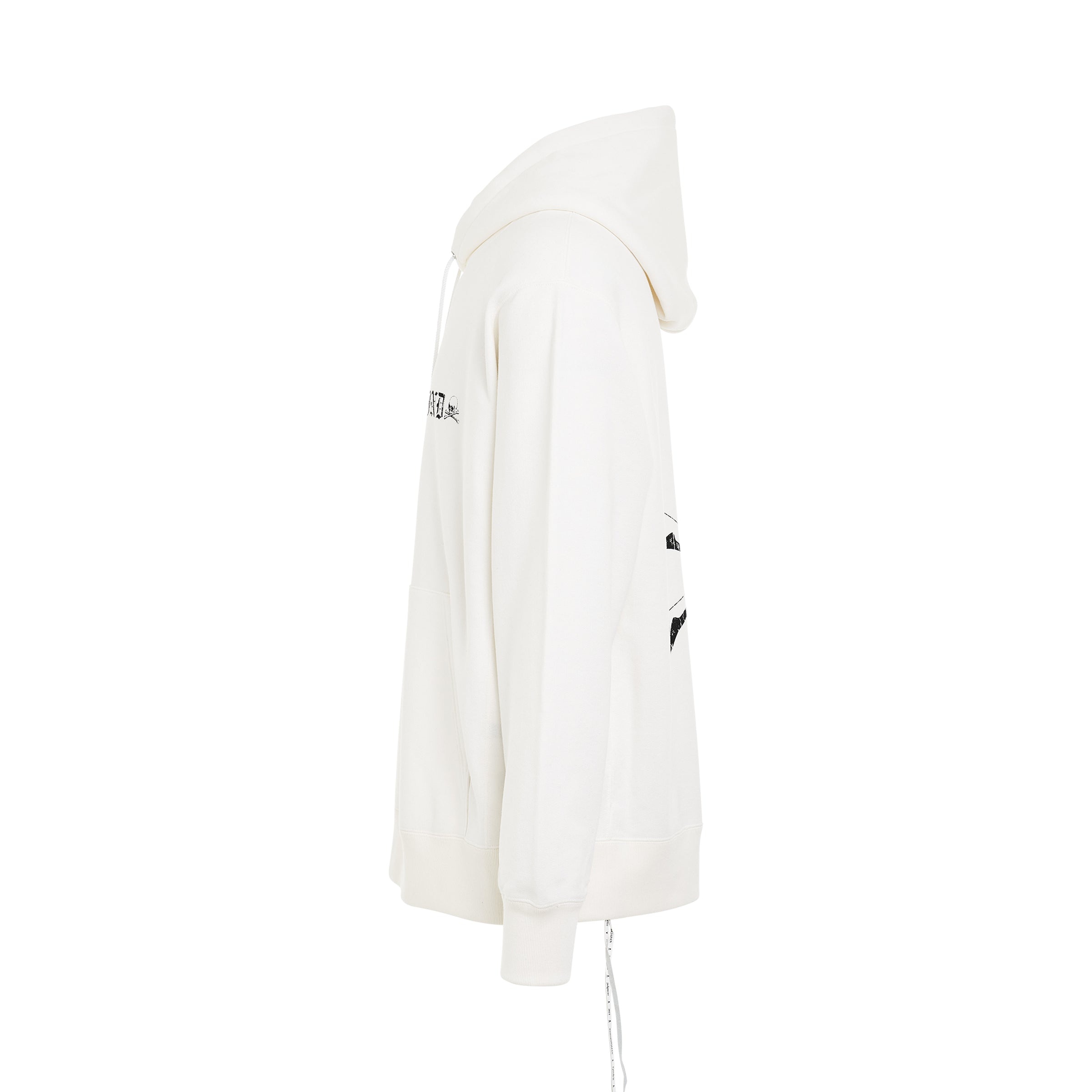 Rubbed Logo Hoodie in White - 3