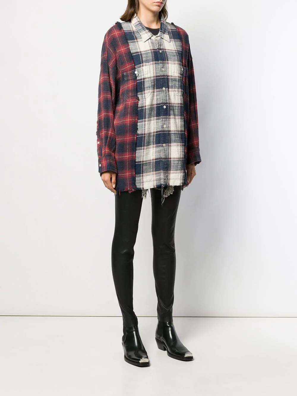 contrast plaid shirt - 3