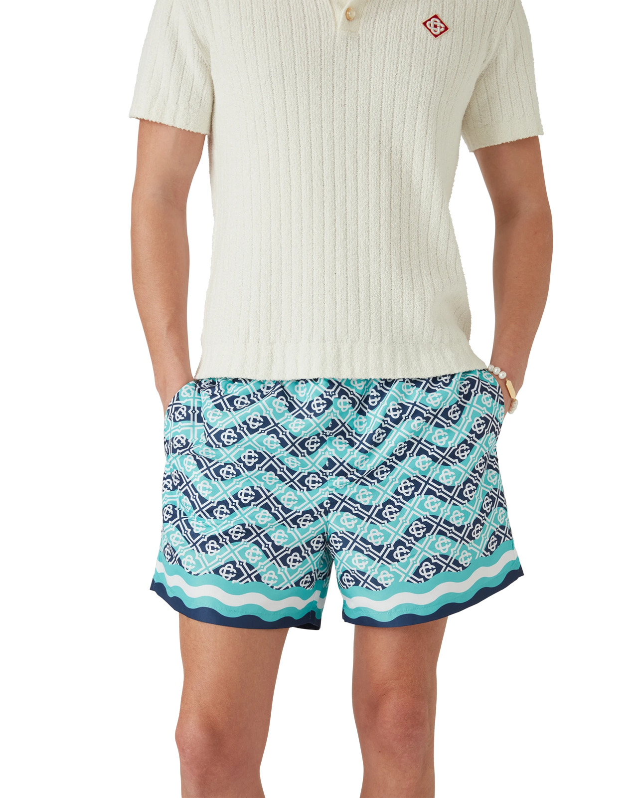 Monogram Wave Swim Shorts | Casablanca Paris - 3