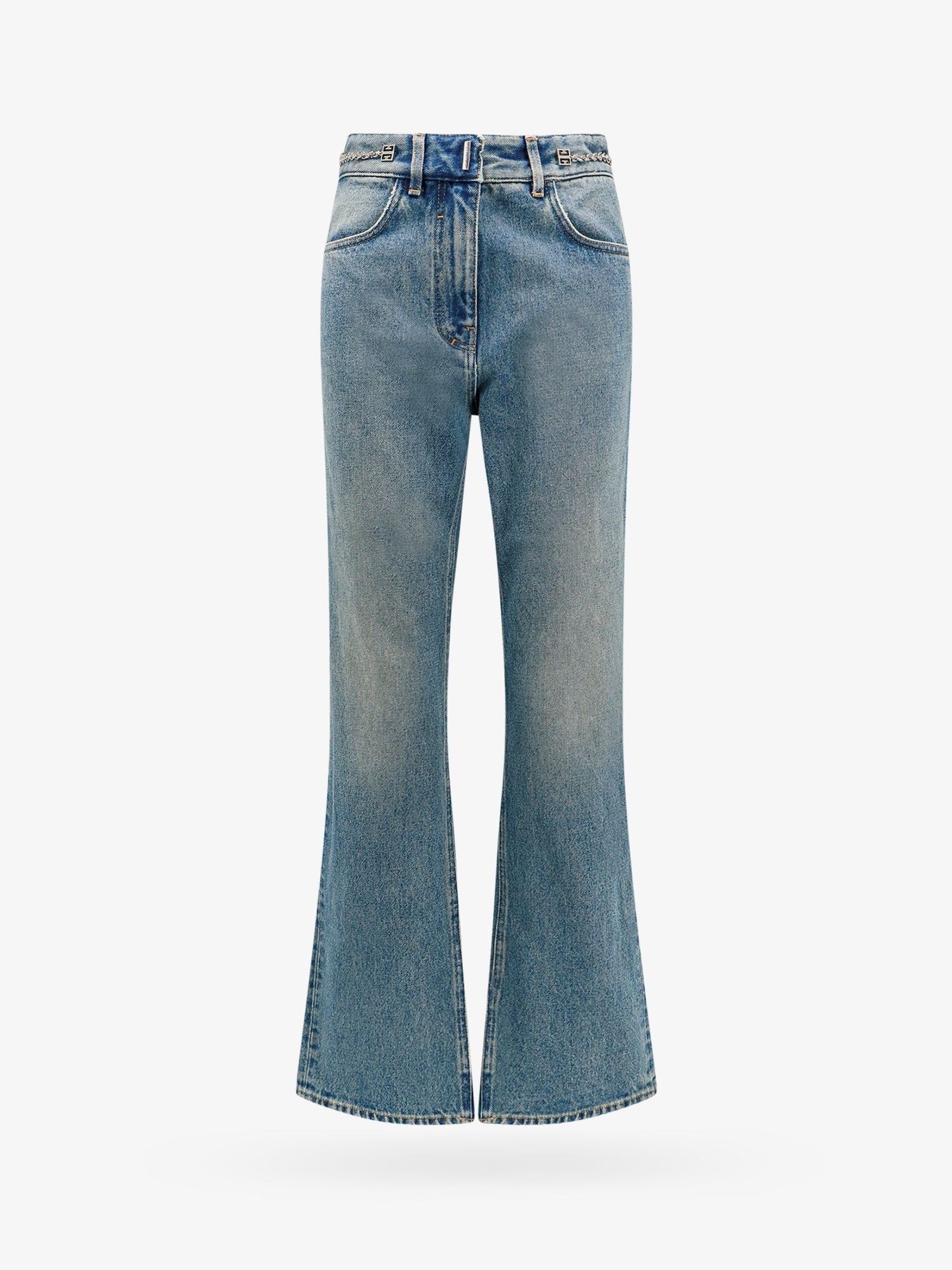 Givenchy Cotton Boot Cut Jeans With 4G Chain - 1