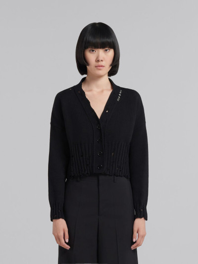Marni BLACK COTTON CROPPED CARDIGAN outlook