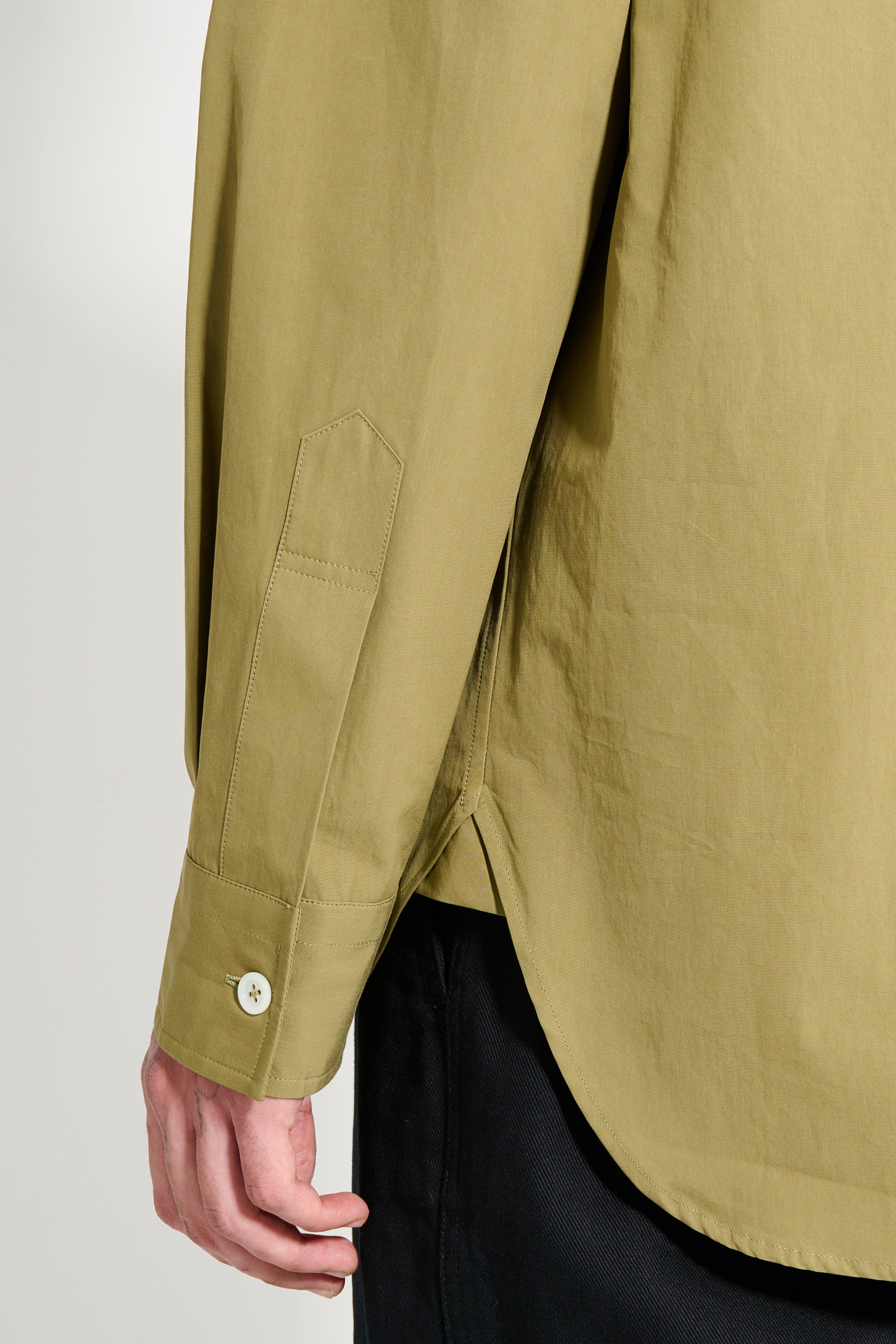 MARGARET HOWELL MONOGRAM SHIRT FINE COTTON POPLIN WARM OLIVE - 6