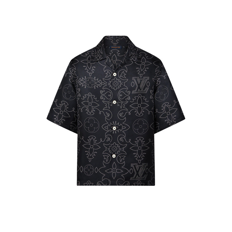 Printed Short-Sleeved Silk Shirt 1