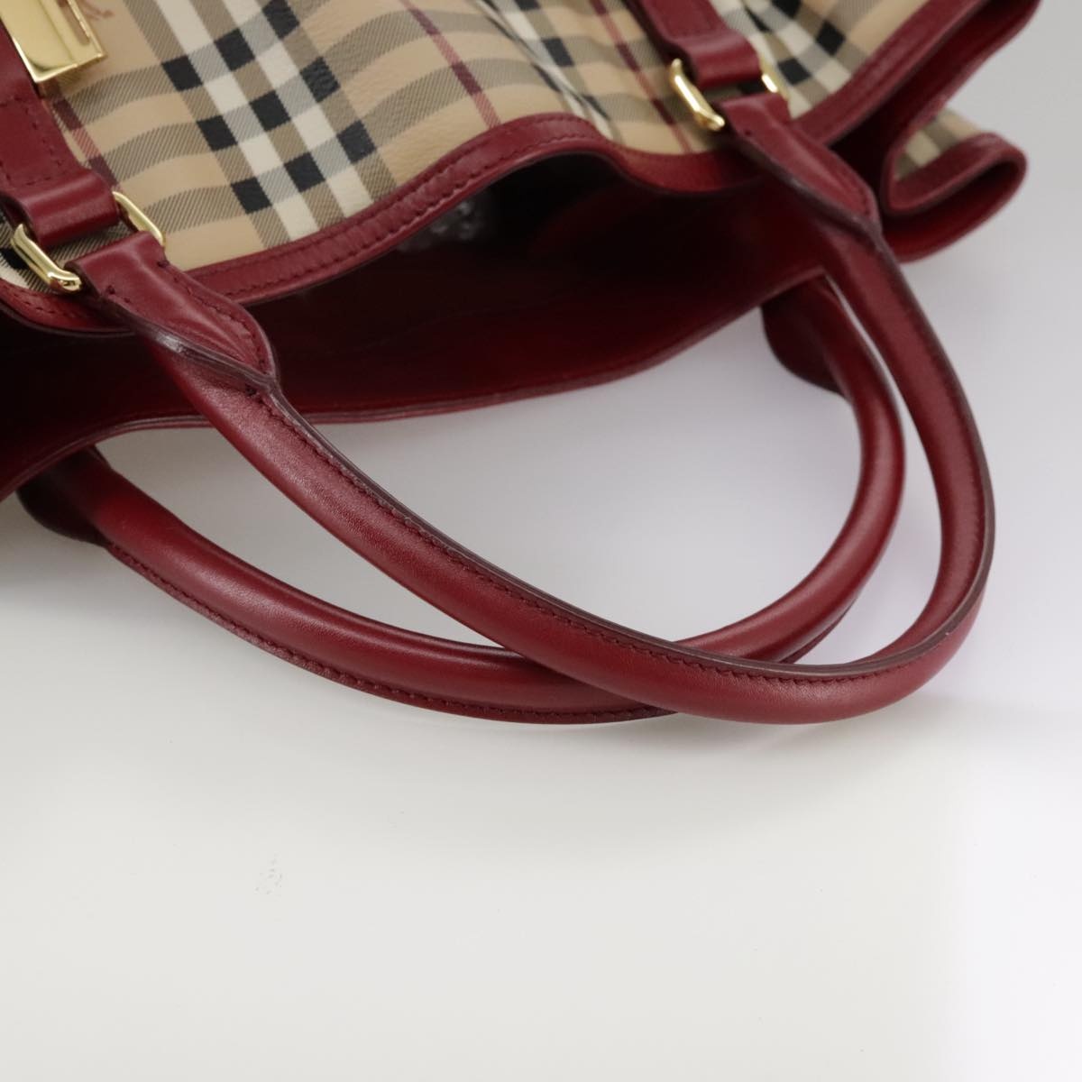 Burberry Nova Check Tote Bag Pvc Leather Beige - 7