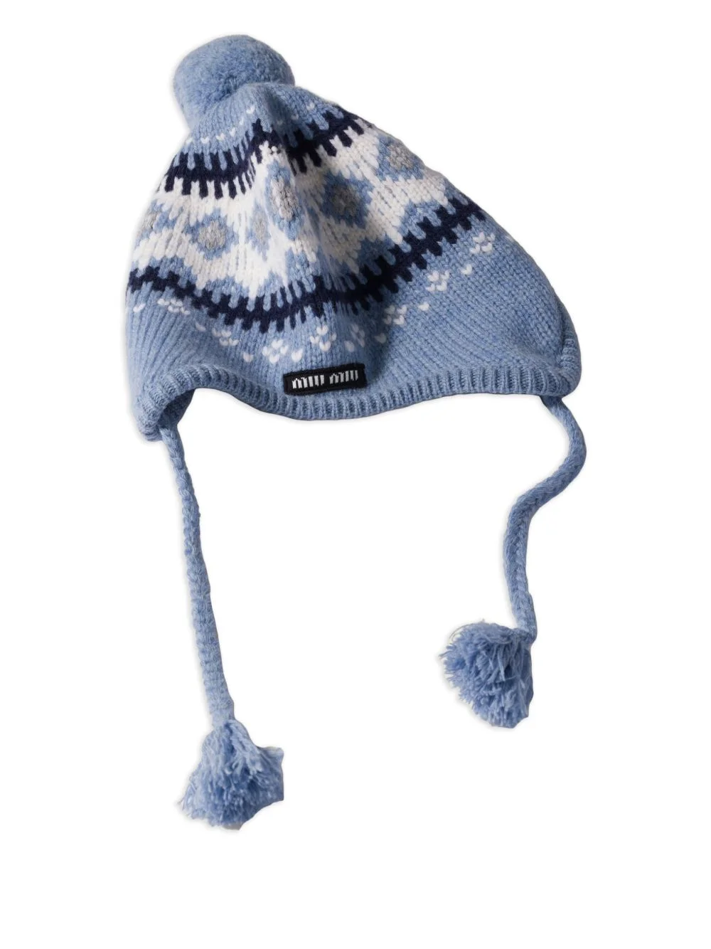 island pattern ear-covering beanie hat - 1