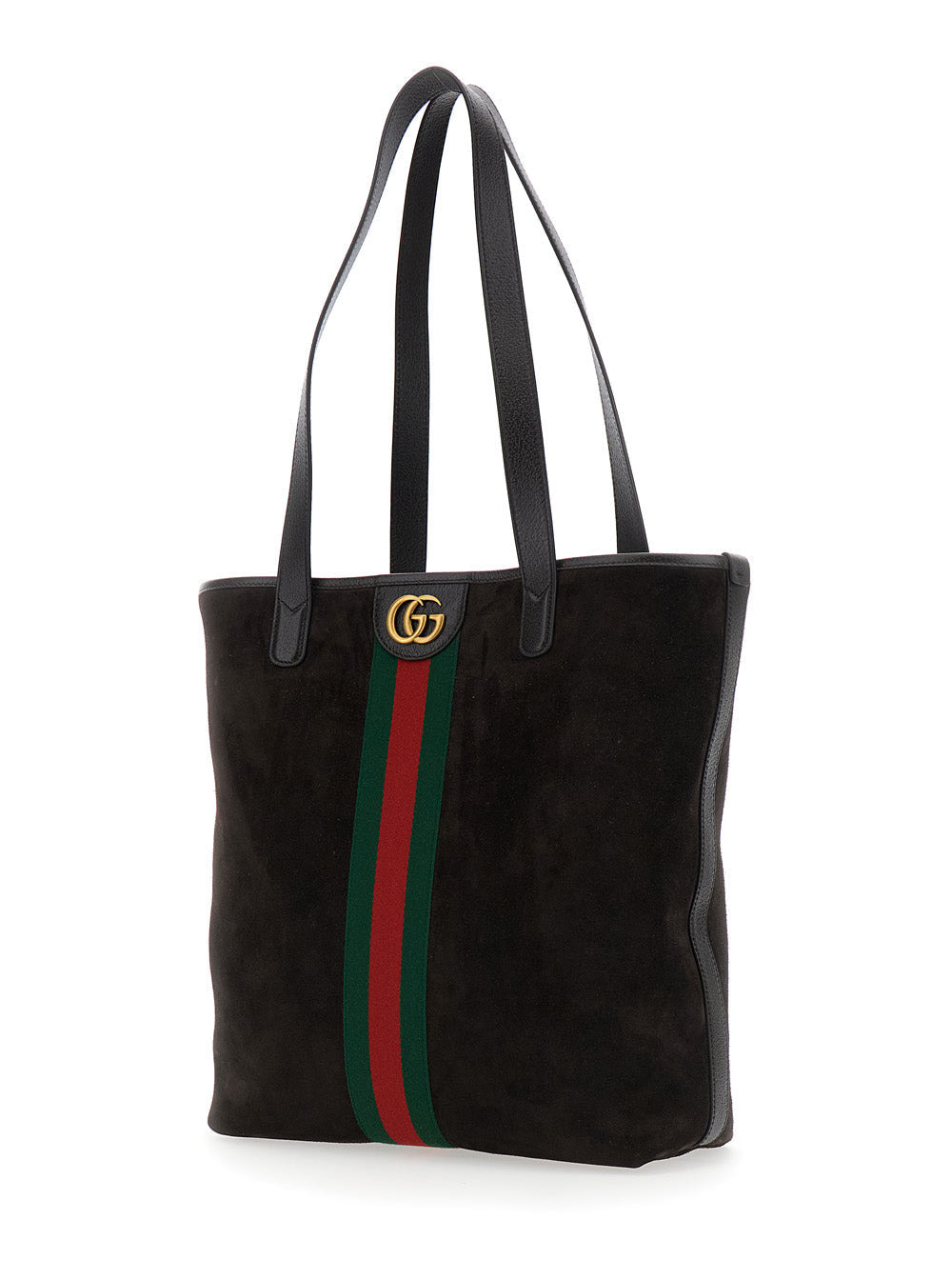 Gucci Men 'Ophidia' Brown Shopper With Metallic Gg Logo And Web Detail In Suede Woman - 2