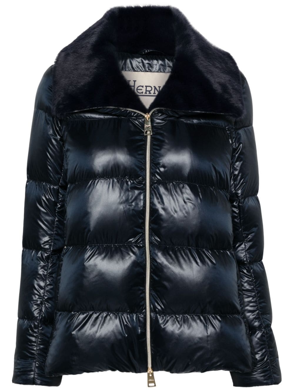 faux-fur collar puffer jacket - 1