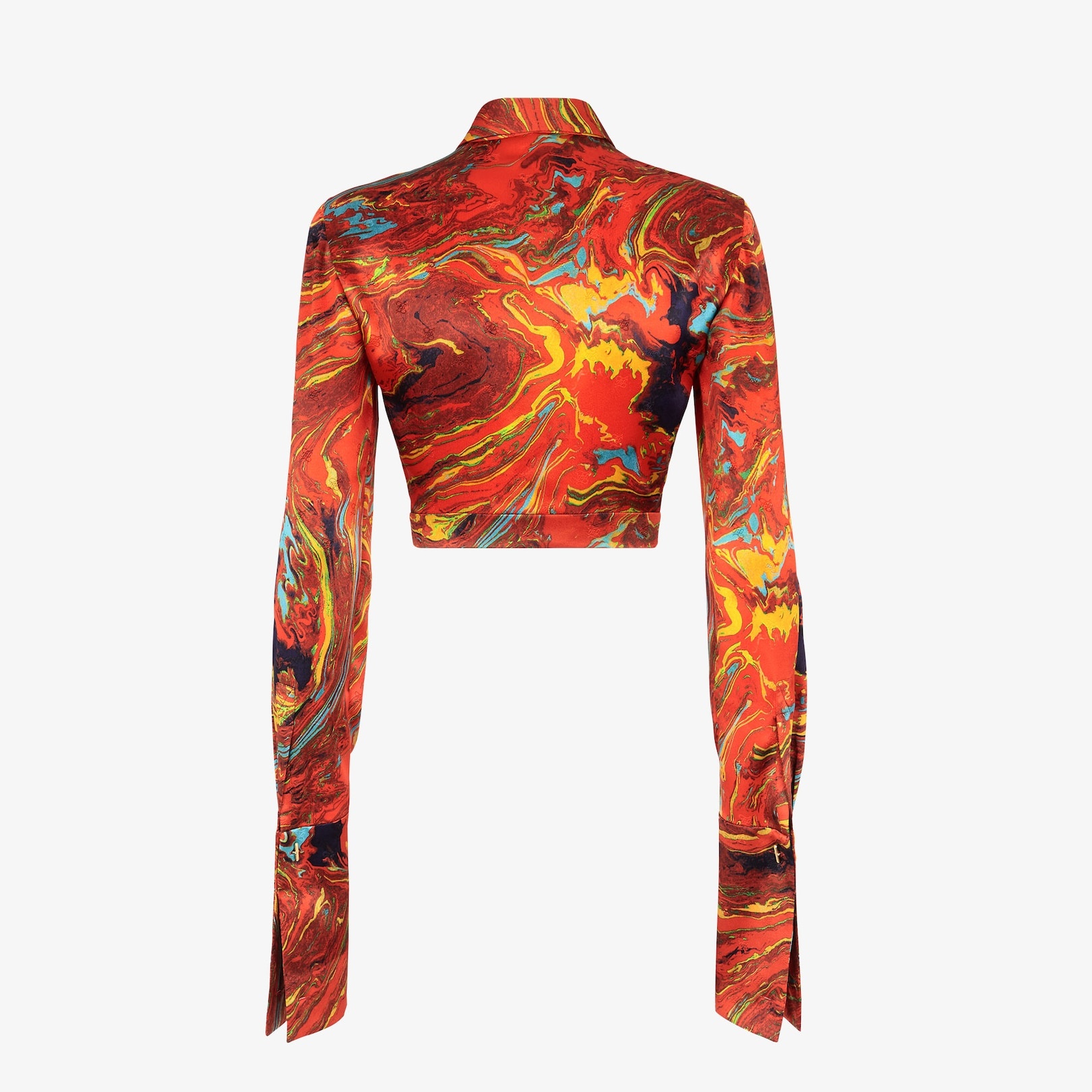 Orange crêpe satin shirt - 2