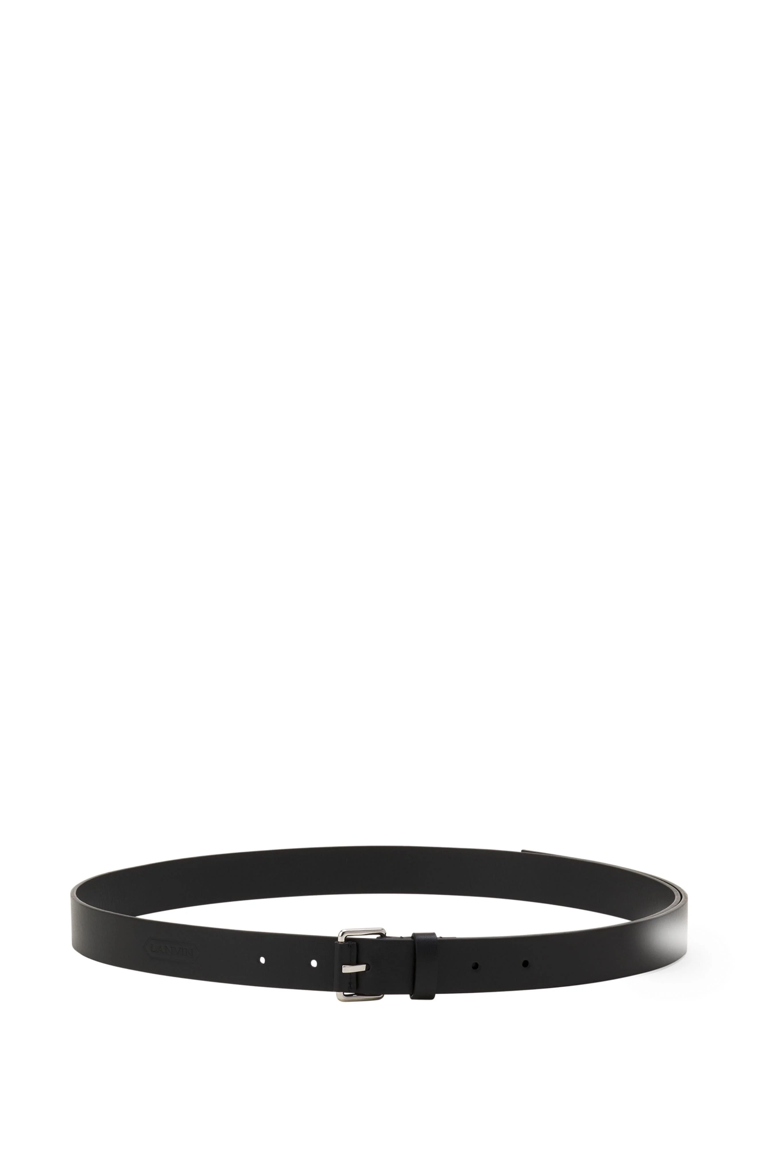 Lanvin Compagnon Leather Belt in Black at Nordstrom - 1
