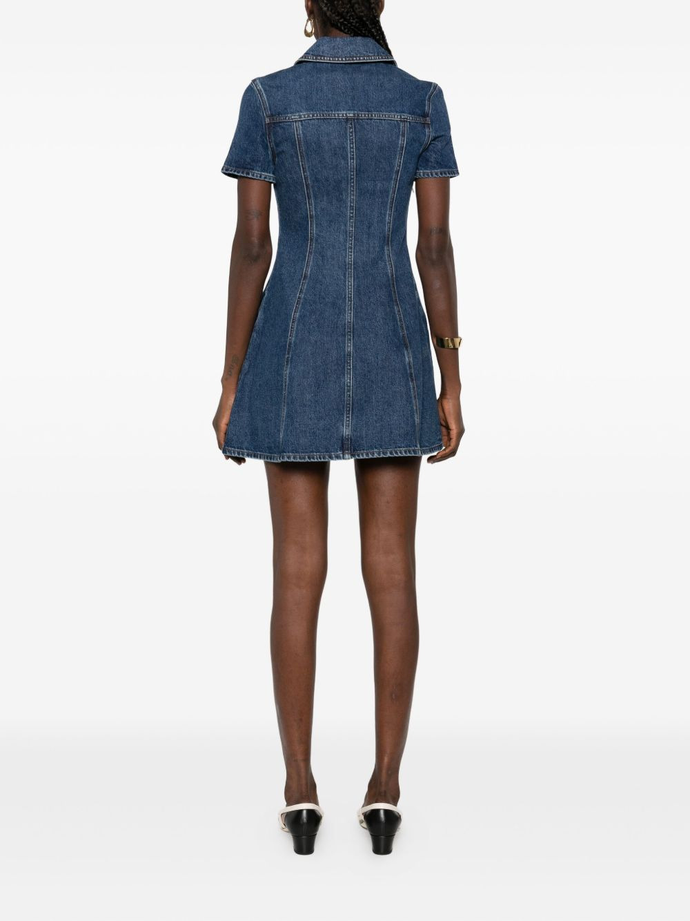button-fastening denim dress - 4