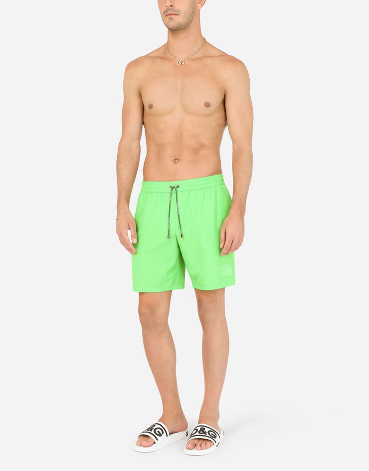 Mid-length swim trunks with 3D DG logo - 2