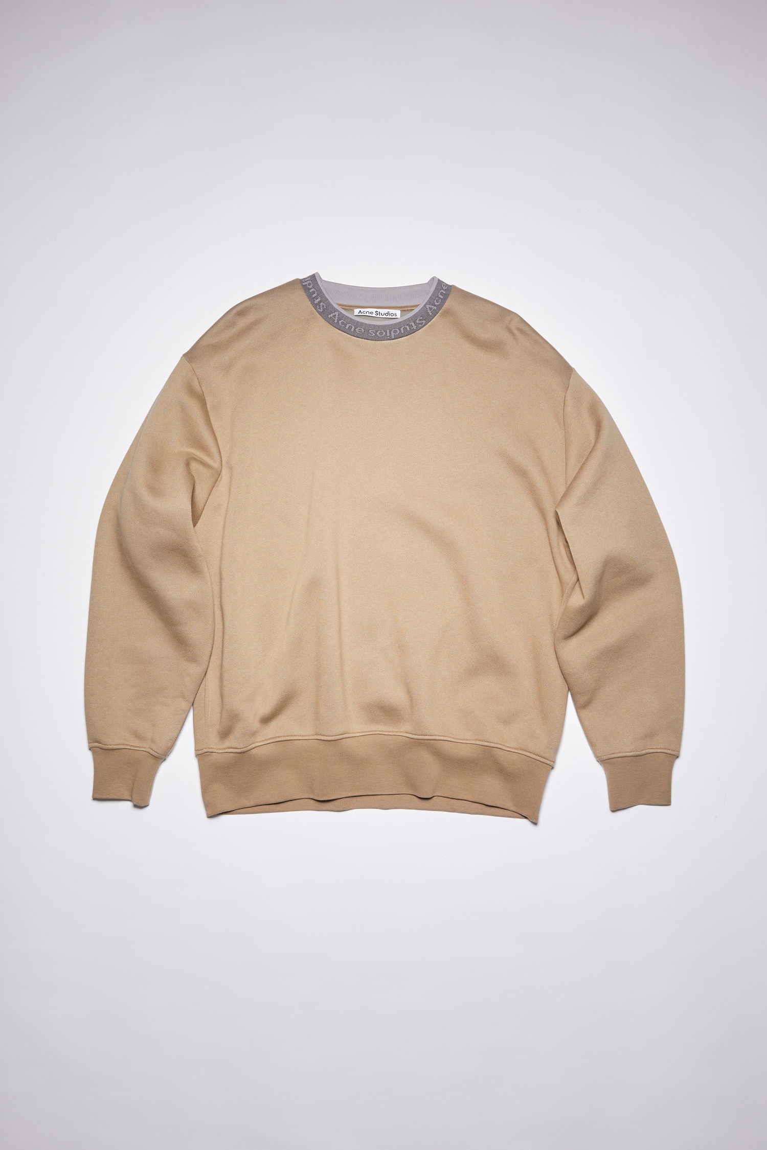 Logo rib sweatshirt - Dark beige - 1