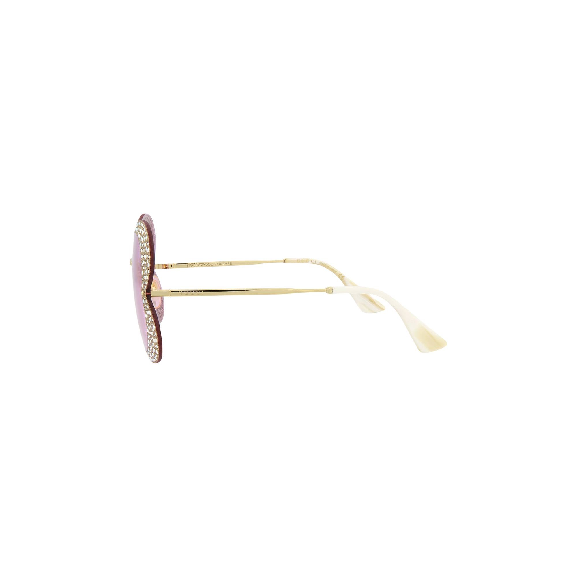 Gucci Cat Eye Sunglasses 'Gold/Pink' - 3