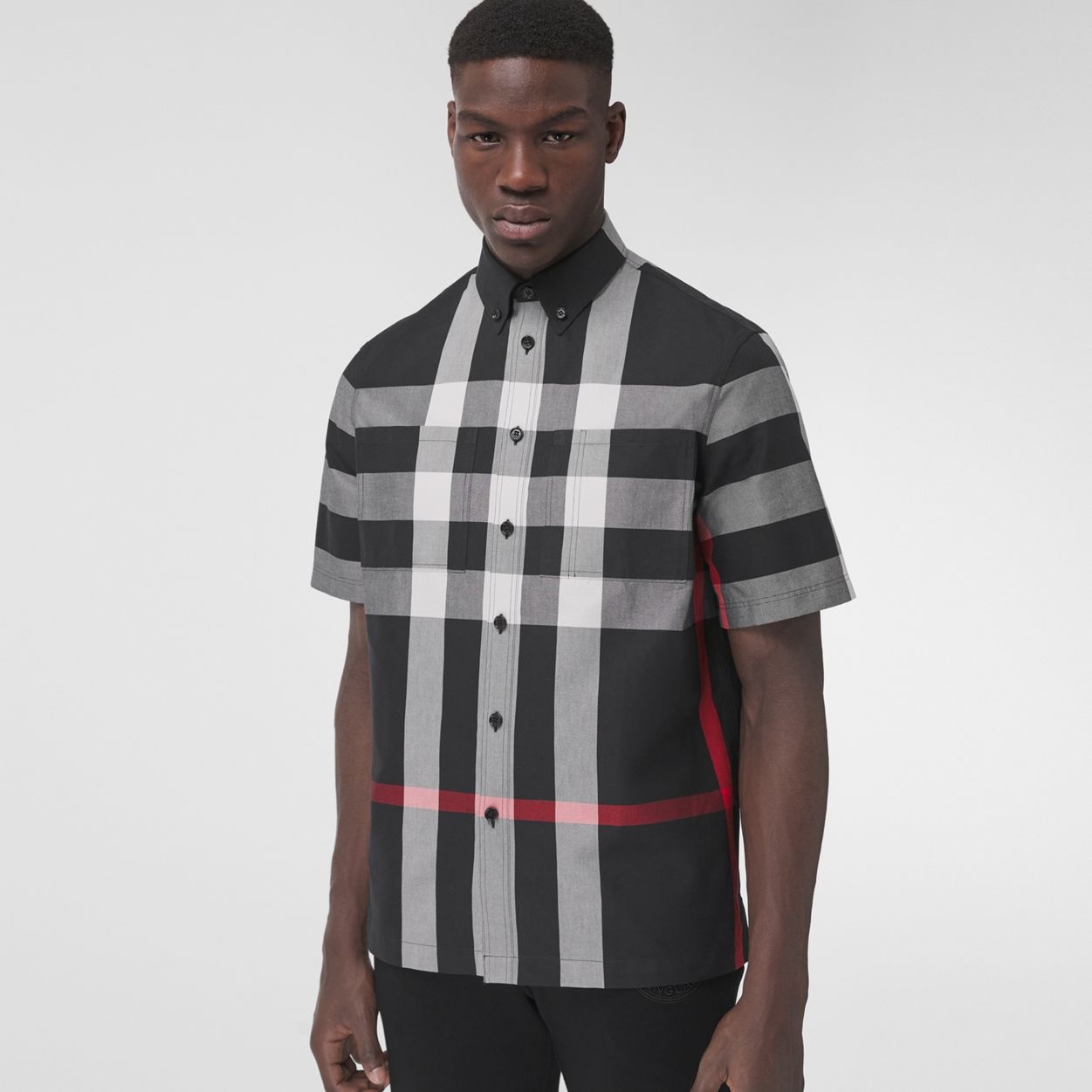 Short-sleeve Check Cotton Shirt - 5