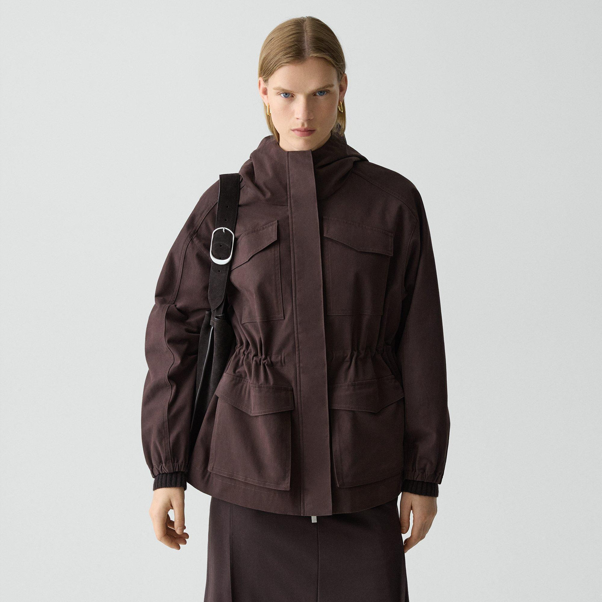 Cinched Windbreaker Jacket in Brushed Chino - 2