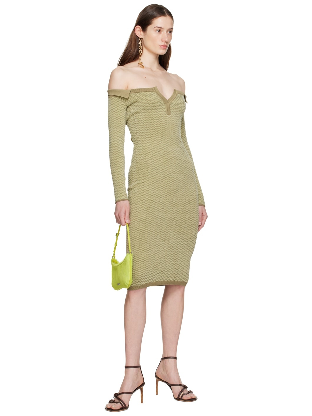 Green 'La Robe Maille Pampero' Midi Dress - 4