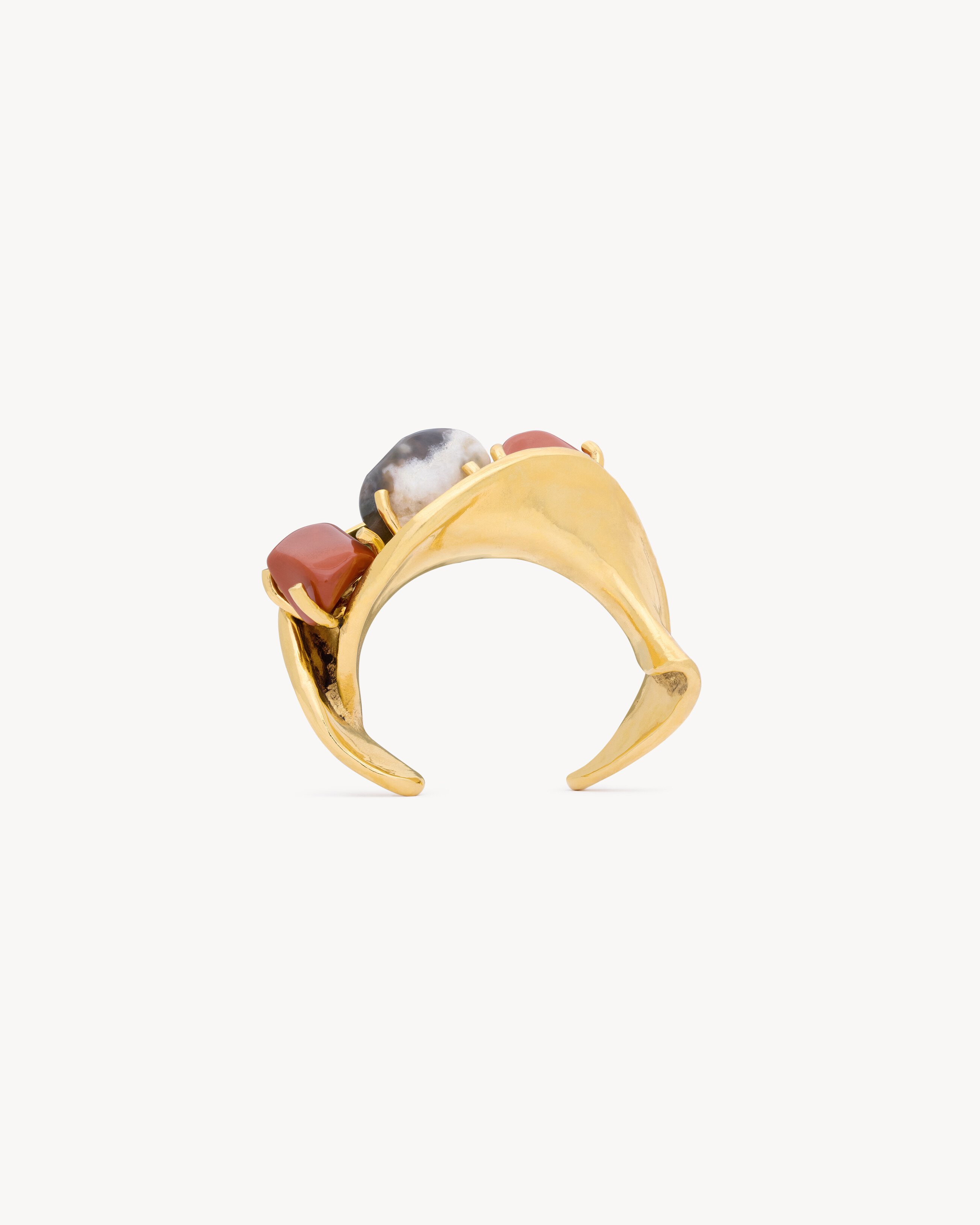 TWIST CUFF IN JASPER, DALMATIAN JASPER, AND METAL - 2