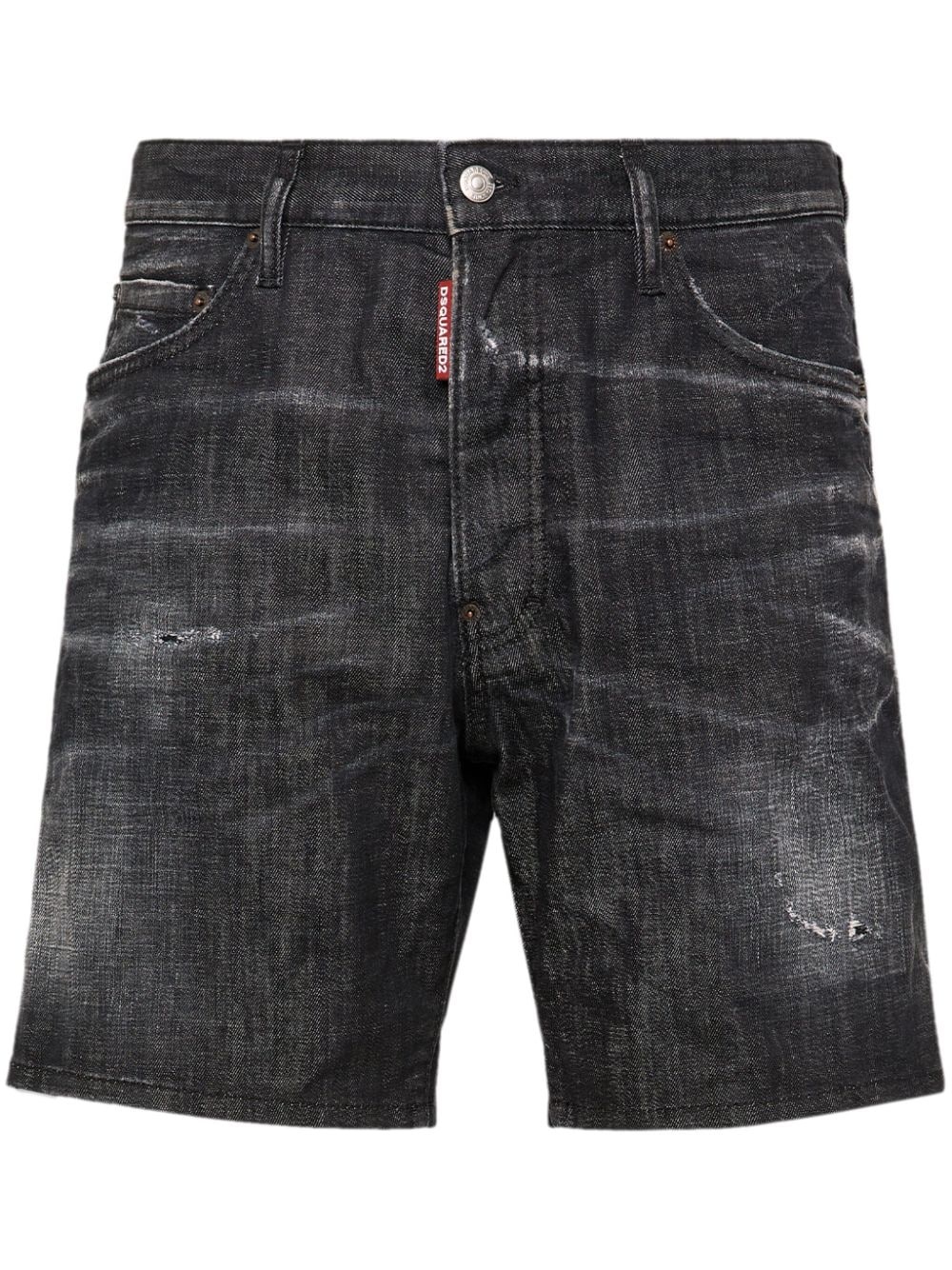 distressed-effect denim shorts - 1