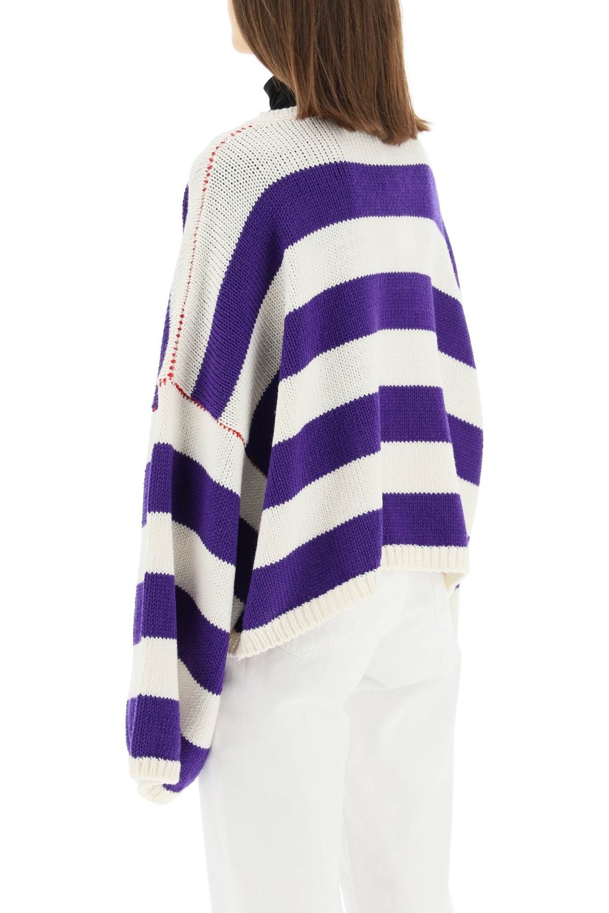 OVERSIZED STRIPED SWEATER WITH RS EMBROIDERY - 4