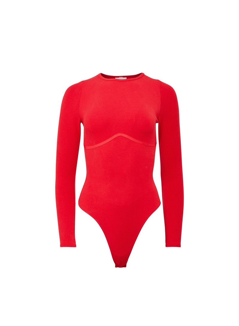 Hourglass Rib Long Sleeve Bodysuit 1